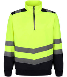 Regatta High Visibility Pro 1/4 Zip Sweatshirt RG460 - Yellow/Navy