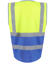 Regatta High Visibility Pro Executive Vest RG464 - RG464 Yellow/Royal Blue Back
