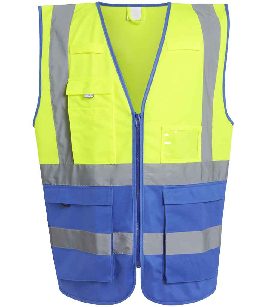 Regatta High Visibility Pro Executive Vest RG464 - Yellow/Royal Blue