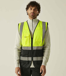 Regatta High Visibility Pro Executive Vest RG464 - RG464 Yellow/Black Model