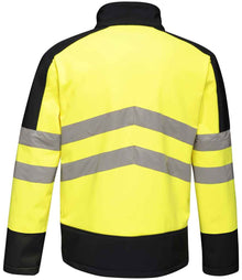 Regatta High Visibility Pro Soft Shell Jacket RG474 - RG474 Yellow/Navy Back