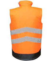 Regatta High Visibility Pro Bodywarmer RG475 - RG475 Orange/Navy Back