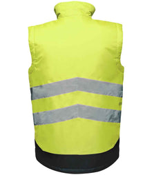 Regatta High Visibility Pro Bodywarmer RG475 - RG475 Yellow/Navy Back
