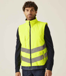 Regatta High Visibility Pro Bodywarmer RG475 - RG475 Yellow/Navy Model
