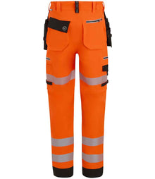 Regatta High Visibility Infiltrate Stretch Holster Trousers RG537 - RG537 Orange/Black Back