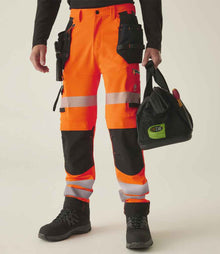 Regatta High Visibility Infiltrate Stretch Holster Trousers RG537 - RG537 Orange/Black Model