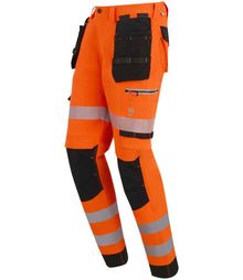 Regatta High Visibility Infiltrate Stretch Holster Trousers RG537 - RG537 Orange/Black Side
