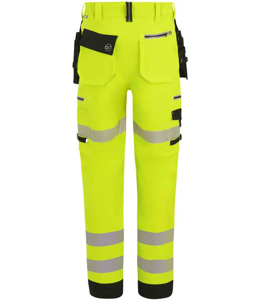 Regatta High Visibility Infiltrate Stretch Holster Trousers RG537 - RG537 Yellow/Black Back
