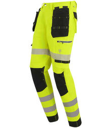Regatta High Visibility Infiltrate Stretch Holster Trousers RG537 - RG537 Yellow/Black Side