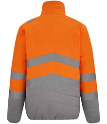 Regatta High Visibility Two Tone Thermal Baffle Jacket RG548 - RG548 Orange/Grey Back