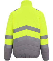 Regatta High Visibility Two Tone Thermal Baffle Jacket RG548 - RG548 Yellow/Grey Back