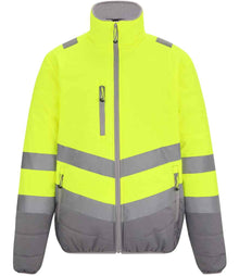 Regatta High Visibility Two Tone Thermal Baffle Jacket RG548 - Yellow/Grey