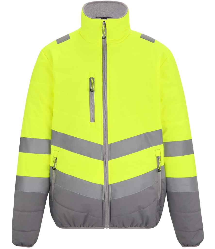 Regatta High Visibility Two Tone Thermal Baffle Jacket RG548 - Yellow/Grey