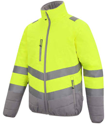 Regatta High Visibility Two Tone Thermal Baffle Jacket RG548 - RG548 Yellow/Grey Side