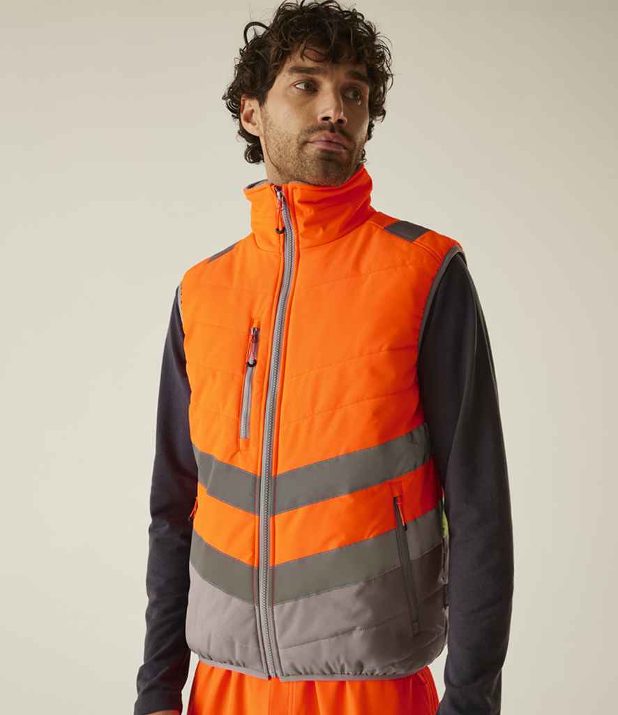 Regatta High Visibility Two Tone Thermal Baffle Bodywarmer RG549 - RG549 Orange/Grey Model