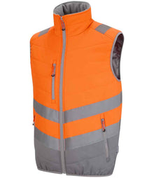 Regatta High Visibility Two Tone Thermal Baffle Bodywarmer RG549 - RG549 Orange/Grey Side