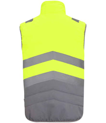 Regatta High Visibility Two Tone Thermal Baffle Bodywarmer RG549 - RG549 Yellow/Grey Back