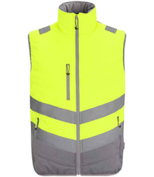Regatta High Visibility Two Tone Thermal Baffle Bodywarmer RG549 - Yellow/Grey