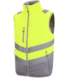 Regatta High Visibility Two Tone Thermal Baffle Bodywarmer RG549 - RG549 Yellow/Grey Side
