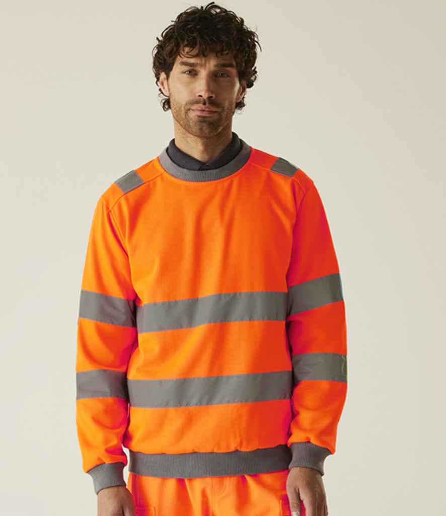 Regatta High Visibility Pro Contract Crew Neck Sweatshirt RG563 - RG563 Orange Model