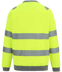Regatta High Visibility Pro Contract Crew Neck Sweatshirt RG563 - RG563 Yellow Back