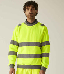 Regatta High Visibility Pro Contract Crew Neck Sweatshirt RG563 - RG563 Yellow Model