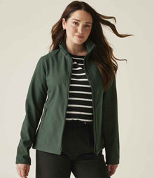 Regatta Ladies Ablaze Printable Soft Shell Jacket RG628 - RG628 Dark Spruce/Black Model