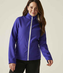 Regatta Ladies Ablaze Printable Soft Shell Jacket RG628 - RG628 Vibrant Purple/Black Model