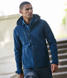 Regatta Venturer Three Layer Hooded Soft Shell Jacket RG635 - RG635 Navy/Navy Model