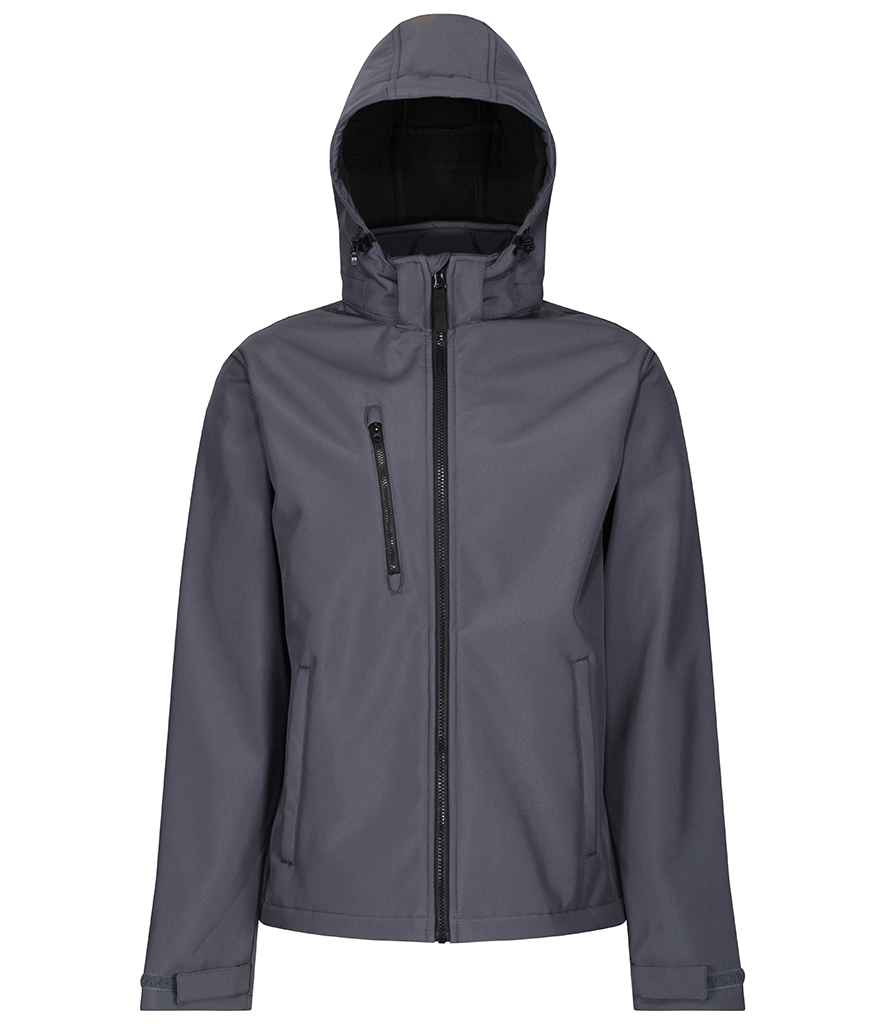 Regatta Venturer Three Layer Hooded Soft Shell Jacket RG635 - Seal Grey/Black