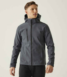 Regatta Venturer Three Layer Hooded Soft Shell Jacket RG635 - RG635 Seal Grey/Black Model
