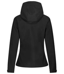 Regatta Ladies Venturer Three Layer Hooded Soft Shell Jacket RG636 - RG636 Black/Classic Red Back