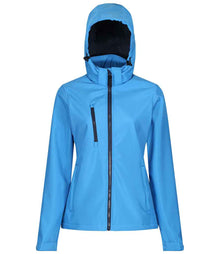 Regatta Ladies Venturer Three Layer Hooded Soft Shell Jacket RG636 - French Blue/Navy