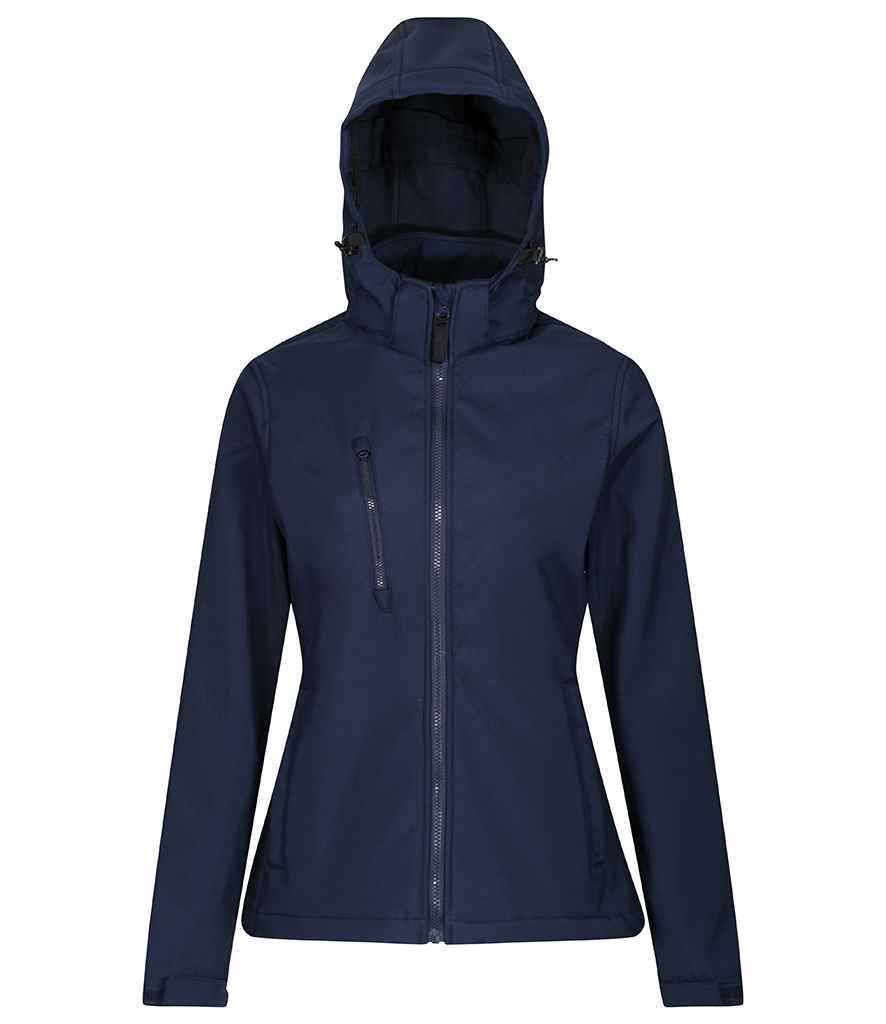 Regatta Ladies Venturer Three Layer Hooded Soft Shell Jacket RG636 - Navy/Navy