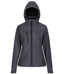 Regatta Ladies Venturer Three Layer Hooded Soft Shell Jacket RG636 - Seal Grey/Black