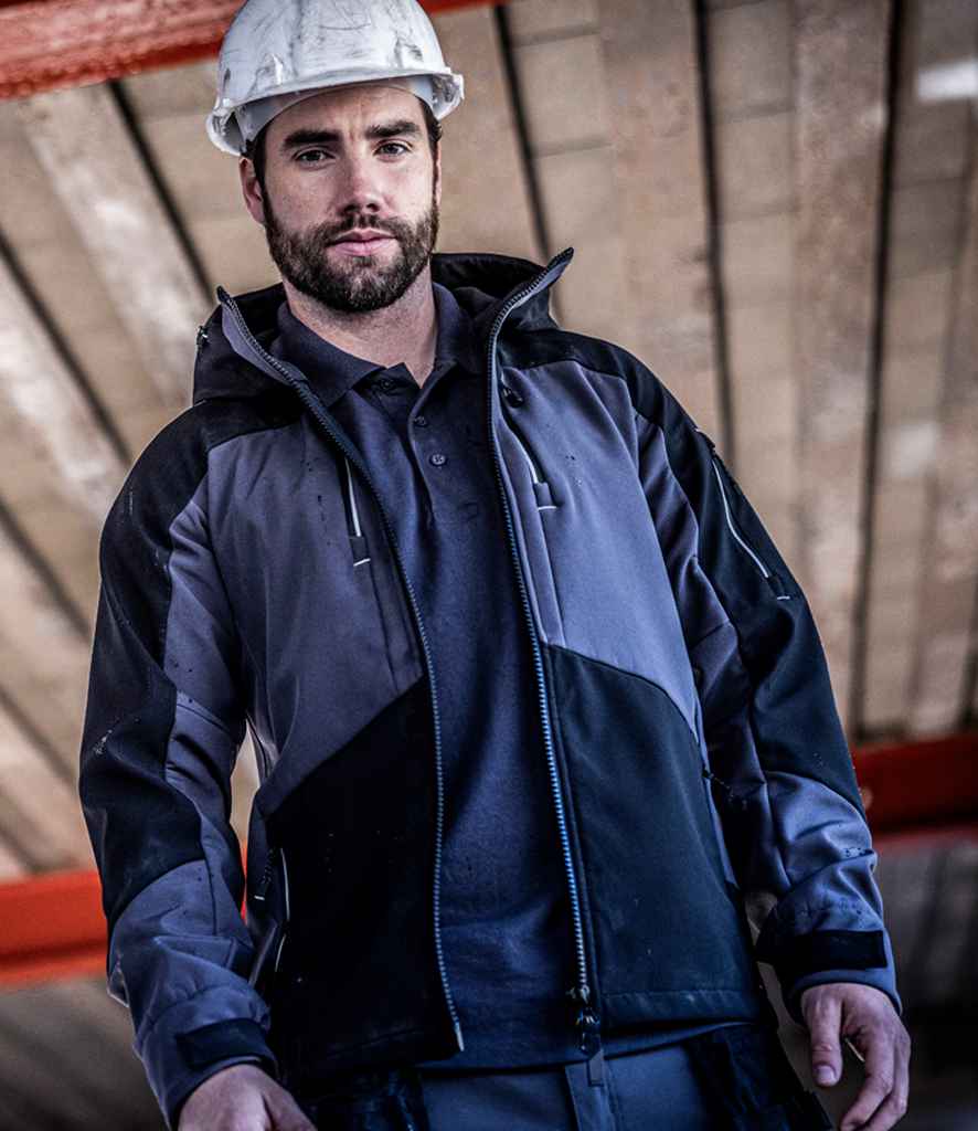 Regatta 4TEX Stretch Three Layer Soft Shell Jacket RG679 - RG679 Slate Grey/Black Model