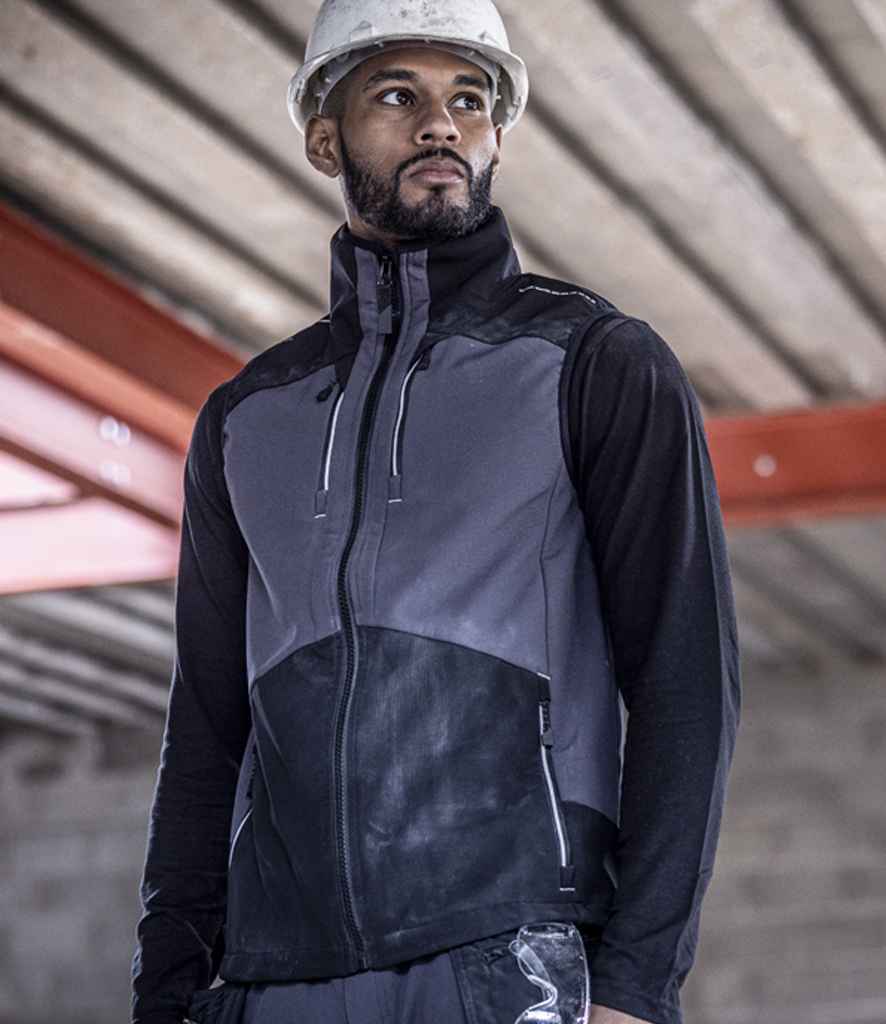 Regatta 4TEX Stretch Three Layer Soft Shell Bodywarmer RG681 - RG681 Slate Grey/Black Model