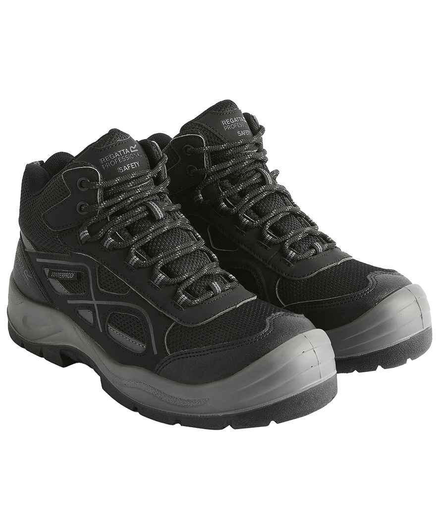 Regatta Safety Footwear Limestone Waterproof S6 Boots RG915 - Black/Granite