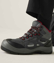 Regatta Safety Footwear Limestone Waterproof S6 Boots RG915 - RG915 Granite/Red Model