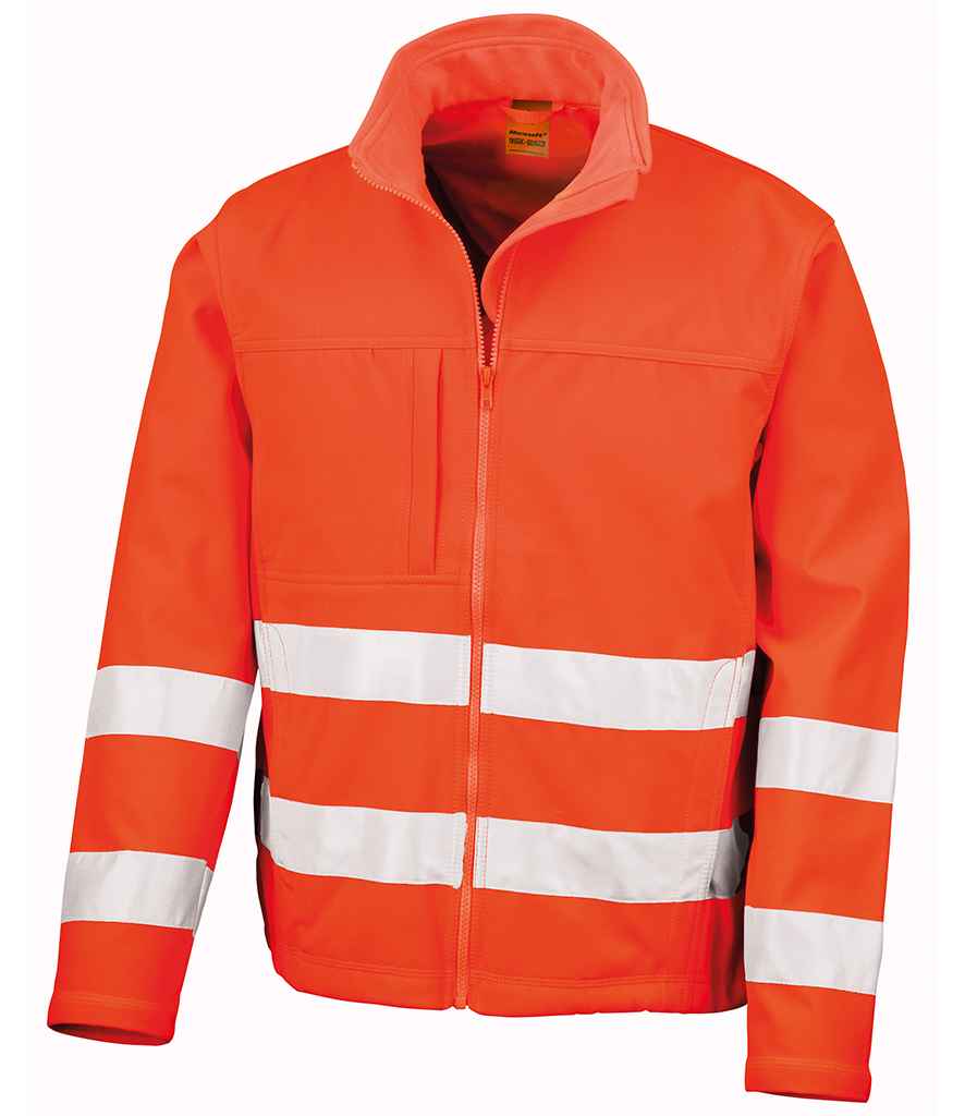 Result Safe-Guard Hi-Vis Soft Shell Jacket RS117 - Fluorescent Orange