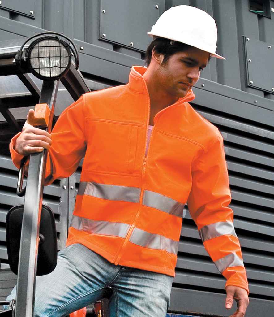 Result Safe-Guard Hi-Vis Soft Shell Jacket RS117 - RS117 Fluorescent Orange Model