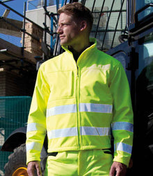Result Safe-Guard Hi-Vis Soft Shell Jacket RS117 - RS117 Fluorescent Yellow Model