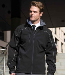Result Work-Guard Hooded Soft Shell Jacket RS118 - RS118 Black/Black Model