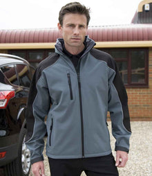 Result Work-Guard Hooded Soft Shell Jacket RS118 - RS118 Grey/Black Model