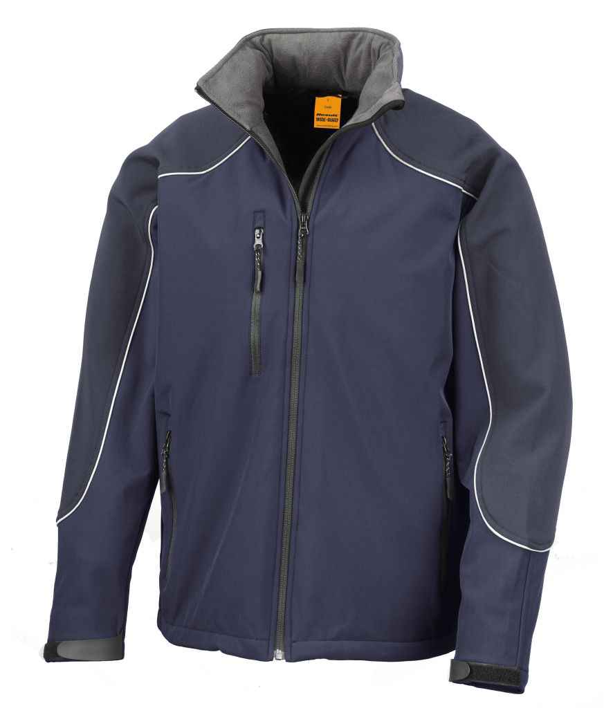 Result Work-Guard Hooded Soft Shell Jacket RS118 - Navy/Navy