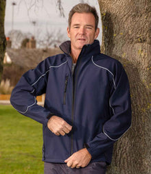 Result Work-Guard Hooded Soft Shell Jacket RS118 - RS118 Navy/Navy Model