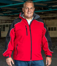 Result Work-Guard Hooded Soft Shell Jacket RS118 - RS118 Red/Black Model