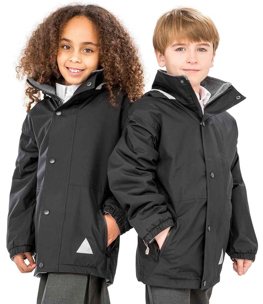 Result Kids/Youths Fleece Lined StormDri 6000 Jacket RS160B - RS160B Black/Grey Model