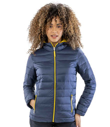 Result Urban Ladies Snow Bird Padded Jacket RS194F - RS194F Navy/Yellow Model