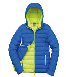 Result Urban Ladies Snow Bird Padded Jacket RS194F - Ocean Blue/Lime Green